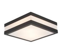 Lightbox Plafonnier/applique murale extérieure sobre 2 lampes E27 Max. 11 W En acier inoxydable/plastique Anthracitee 40 W maximum, en métal/rotin noir/marron clair