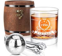 LIGHTEN LIFE Ensemble de verres à whisky 1996 pour 30e anniversaire pour homme, cadeau de 30e anniversaire pour papa, mari