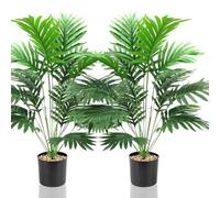 Lighterday Ensemble de 2 plantes artificielles grandes - Plantes artificielles réalistes, plante en plastique haute pour le bureau, la maison, l'intérieur et l'extérieur (Grand palmier)