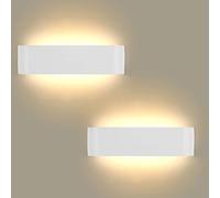 Lightess 2Pcs Applique Murale Interieur LED 16W Blanc Chaud 3000K Lampe Murale Aluminium Luminaire Mural Moderne pour Chambre Salon Couloir Escalier Hôtel Hall d'Entrée