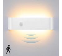 Lightess Applique Detecteur De Mouvement LED Applique Murale Intérieure16W Blanc Chaud 3000K Lampe Murale Interieur Sans Fil Aluminium Luminaire Chambre Salon Couloir Escalier Hôtel Entrée Enfant
