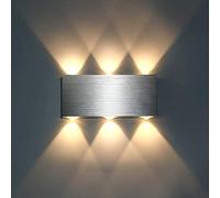 Lightess Applique Murale LED 18W Intérieur Lampe Murale Moderne Carré Up Down en Aluminium Eclairage Décoration Lumière pour Chambre a Coucher Bureau Lit Couloir Salon Hôtel Bar Blanc Chaud