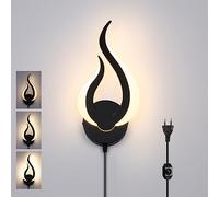 Lightess Dimmable Applique Murale Intérieur LED Éclairage Luminance Réglable Lampe Murale Moderne Acrylique Avec Interrupteur+Fil+Prise EU pour Chambre Enfant Bureau Couloir Salon