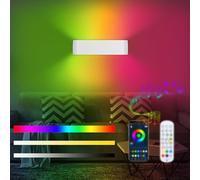 Lightess Smart RGB Applique Murale Intérieure LED Dimmable Multicolore Télécommande Lampe Murale Chambre Luminaire App Contrôle 213 Modes 16 Millions De Couleurs Synchronisation Musique Blanc