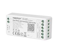 LIGHTEU®, Milight Miboxer double contrôleur de bande LED WiFi blanc, télécommande de commande vocale Amazon Alexa et Google et contrôle APP, pas de boîtier WiFi nécessaire, Bluetooth 4.2, FUT035W
