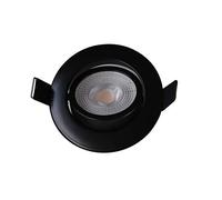 lighteu®, Plafonnier LED 220V 7W 600LM LED Gradation progressive de l'éclairage LED (aucun gradateur requis! Aucun transformateur nécessaire!) Spot de plafond LED blanc chaud 3000K, 1x noir