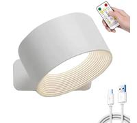 Lights of Sweden - Applique murale, commande tactile domestique, télécommande rechargeable, intensité variable, rotation magnétique à 360°, 3 niveaux de couleur et de luminosité, lumière double face