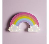 Lights4fun Applique Murale Enfant Arc-en-Ciel à Piles en Bois