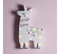 Lights4fun Applique Murale Enfant Lama à Piles en Bois