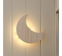 Lights4fun Applique murale lune | LED blanc chaud | fonctionne sur piles | pour chambre d'enfant chambre à coucher | décoration murale | lampe de nuit | 20 x 3 x 20 cm