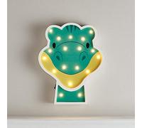 Lights4fun Applique Murale pour Enfant Dinosaure avec 18 LED Blanc Chaud à Piles pour Intérieur