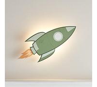 Lights4fun Applique Murale pour Enfant Fusée avec 18 LED Blanc Chaud à Piles pour Intérieur