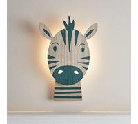 Lights4fun Applique Murale pour Enfant Zebra avec 18 LED Blanc Chaud à Piles pour Intérieur