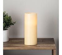 Lights4fun Bougie Pilier LED en Cire Véritable à Piles avec Programmateur, 25cm