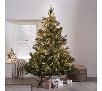 Lights4fun Déco Cimier de Sapin en Étoile Lumineuse Osby avec Rideau pour Intérieur