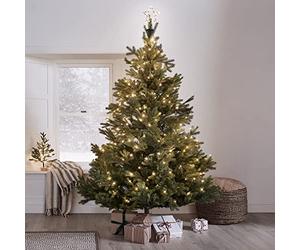 Lights4fun Déco Cimier de Sapin en Étoile Lumineuse Osby avec Rideau pour Intérieur