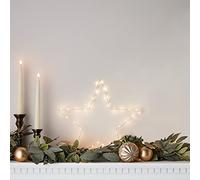 Lights4fun Étoile Lumineuse de 35cm avec 40 Micro LED Blanc Chaud à Piles pour Déco Intérieur
