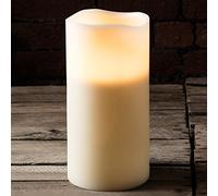 Lights4fun Grande Bougie de 30cm avec 3 Mèches Vacillantes LED Blanc Chaud à Piles pour Intérieur