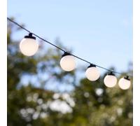 Lights4fun Guirlande Guinguette avec 30 LED Blanc Chaud sur Câble Noir pour Extérieur