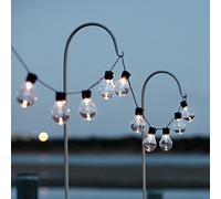 Lights4fun Guirlande Guinguette Solaire 20 Ampoules LED Blanc Chaud