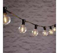 Lights4fun Guirlande Guinguette Solaire à 20 Ampoules LED Blanc Chaud avec Mini Piquets Éclairage Solaire Décoration de Jardin Balcon Extérieur