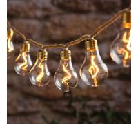 Lights4fun Guirlande lumineuse à 10 LED, blanc chaud, avec minuterie de 6 h, à piles, décoration printemps, été, pour l'intérieur et l'extérieur, longueur : 300 cm