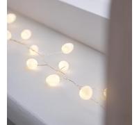 Lights4fun Guirlande Lumineuse à 99 Micro LED Blanc Chaud avec Lumières en Sphère et Minuterie Décoration Intérieure