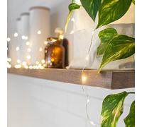 Lights4fun Guirlande Lumineuse avec 100 Micro LED Blanc Chaud sur Câble Argenté pour Intérieur