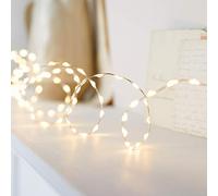 Lights4fun Guirlande Lumineuse de Perles avec 378 Micro LED Blanc Chaud de 3 m en Fil d'Argent Décoration pour Intérieur Chambre Noël Mariage Fête Anniversaire