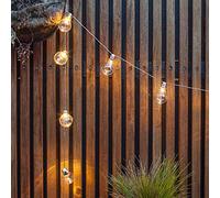 Lights4fun Guirlande Lumineuse Guinguette avec 10 Boules Rétro LED Blanc Chaud à Piles pour Intérieur et Extérieur