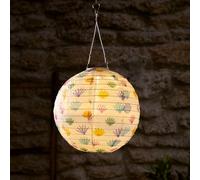 Lights4fun Lampion Solaire à LED Blanc avec Motifs de 30 cm pour l'Extérieur Décoration Jardin