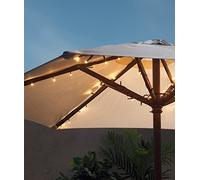 Lights4fun LED Guirlande Lumineuse pour Parasol à 80 LED Blanc Chaud à Piles Exterieur