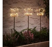 Lights4fun Lot de 2 Balises Solaires en Forme de Fleurs à 270 Micro LED Blanc Chaud Lampes Solaires de 51 cm Décoration pour Jardin Balcon Extérieur