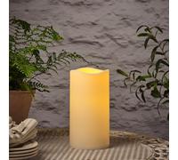 Lights4fun Lot de 2 Grande Bougie Pilier LED d’Extérieur à Piles avec Minuterie de 22,5cm Décoration Étanche pour Jardin Extérieur