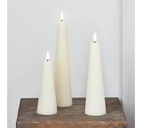 Lights4fun Lot de 3 Bougies TruGlow® en Cire Multicolore avec Photophores en Verre à LED Blanc Chaud à Piles pour Intérieur avec Télécommande