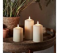 Lights4fun Lot de 3 Bougies TruGlow® LED Blanc Chaud pour Extérieur à Piles