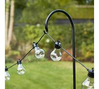 Lights4fun Lot de 3 Grand Piquets Noir pour Jardin Style Bâton de Berger 160cm