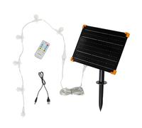 Lights4fun Panneau solaire 24 V LED - Renne - Figurines de Noël - Pour l'extérieur - Rechargeable par USB - Avec télécommande