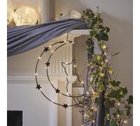 Lights4fun Silhouette d'Halloween chat noir sur croissant de lune 20 LED