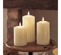 Lights4fun TruGlow® Lot de 3 bougies LED rechargeables avec minuteur en cire véritable à piles rechargeables par USB