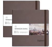 Lightwish Lot de 2 carnets de croquis carrés aquarelle, 40 feuilles, 100 % coton, 300 g/m², sans acide, presse à froid pour artistes, adultes, étudiants, 12 x 12 cm