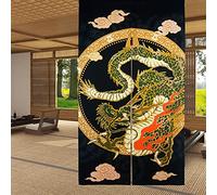 LIGICKY Rideau de Porte Japonais Noren - Style Japonais - Dragon Chinois Traditionnel Volant sur Le Nuage - Tapisserie de Porte - Séparateur de pièce pour Cuisine Sushi 85 x 150 cm