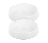 LIGIGWASH Cendrier pour Fumeurs Rond en Plastique Blanc, Lot de 2 Pièces avec Capacité Importante, Design Sobre, Convient pour Usage Extérieur et Restaurant