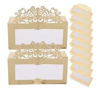 LIGIGWASH Marque-places pour la fête en papier or, 20pcs cartes de table format tente avec numéros et noms pour banquets