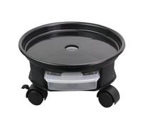 LIGIGWASH Plateau de Pot de Fleurs Rond de 38,1 cm en Plastique avec roulettes et Frein, Soucoupe Mobile avec tiroir de Rangement pour la Maison
