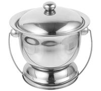 LIGIGWASH Pot de Chambre Portable 1 Set en Acier Inoxydable avec Couvercle, Urinoir pour Maison et Voyage, Accessoire Wc pour Adolescents et Adultes