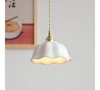 LIGINOK Lampe Suspendue Vintage Suspensions Luminaire Plafonniers Créative en Céramique Blanc Lustre de Plafond Rétro E27 Lampe à Crochet pour Cuisine Salle à Manger Chambre