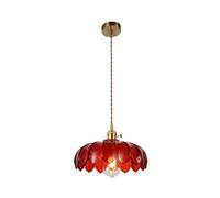 LIGINOK Luminaire Suspensions Verre Vintage Lampe Suspendue Rétro Lustre E27 Plafonniers Lampe à Crochet Hauteur Réglable pour Salon Cuisine Salle à Manger Chambre(Ambre)