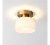 LIGINOK Plafonnier du Milieu du Siècle,Lampe de Plafond Coloré avec Abat-jour en Verre,E27 Plafonnier Salon Luminaire Couloir de Plafond pour Chambre,Salle à Manger,Cuisine(Blanc)