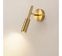 LIGINOK Spots Muraux Orientable Applique Murale LED avec 3 Températures de Couleur Pivotant Plafonnier LED Spots de Plafond en Métal d'intérieur Lampe Murale Dorée Moderne pour Chambre Couloir Chevet